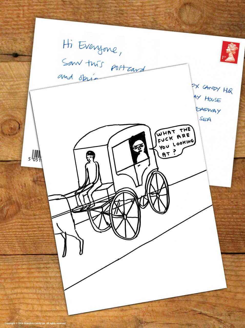 A6 Art Postcard By David Shrigley - What Are You Looking At - Image 2