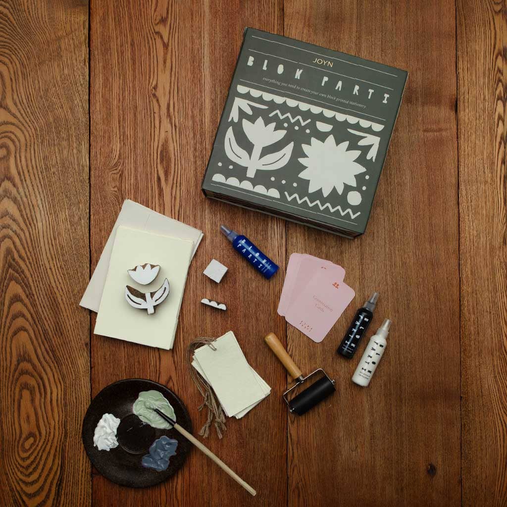 BLOK PARTI Block Printing Kit - Tulip Print Stationery Set - Image 3