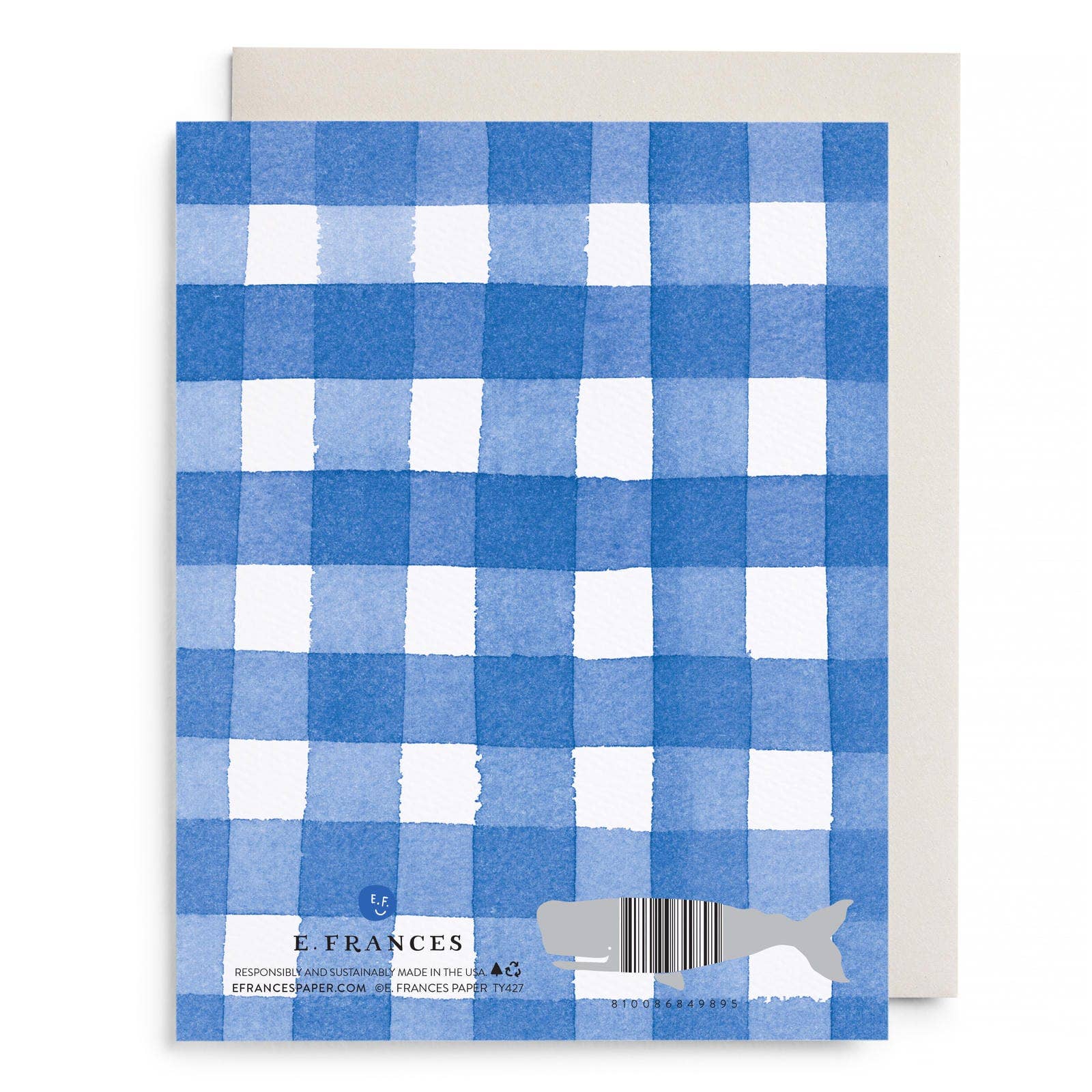 Blue Gingham Thank You Greeting Card - Image 2