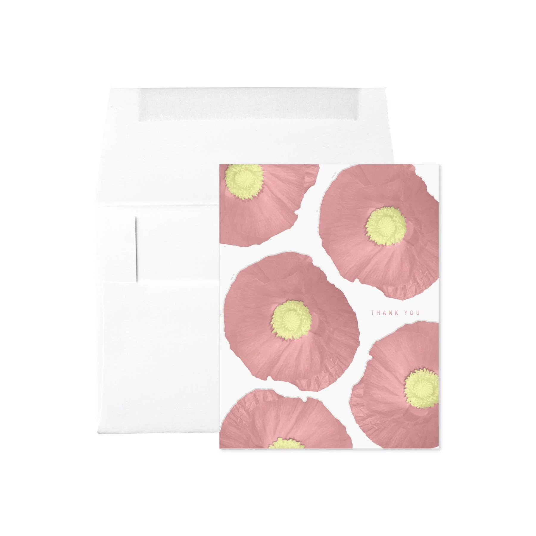 Brooklyn Pink And Yellow Poppies Thank You Card - Image 2