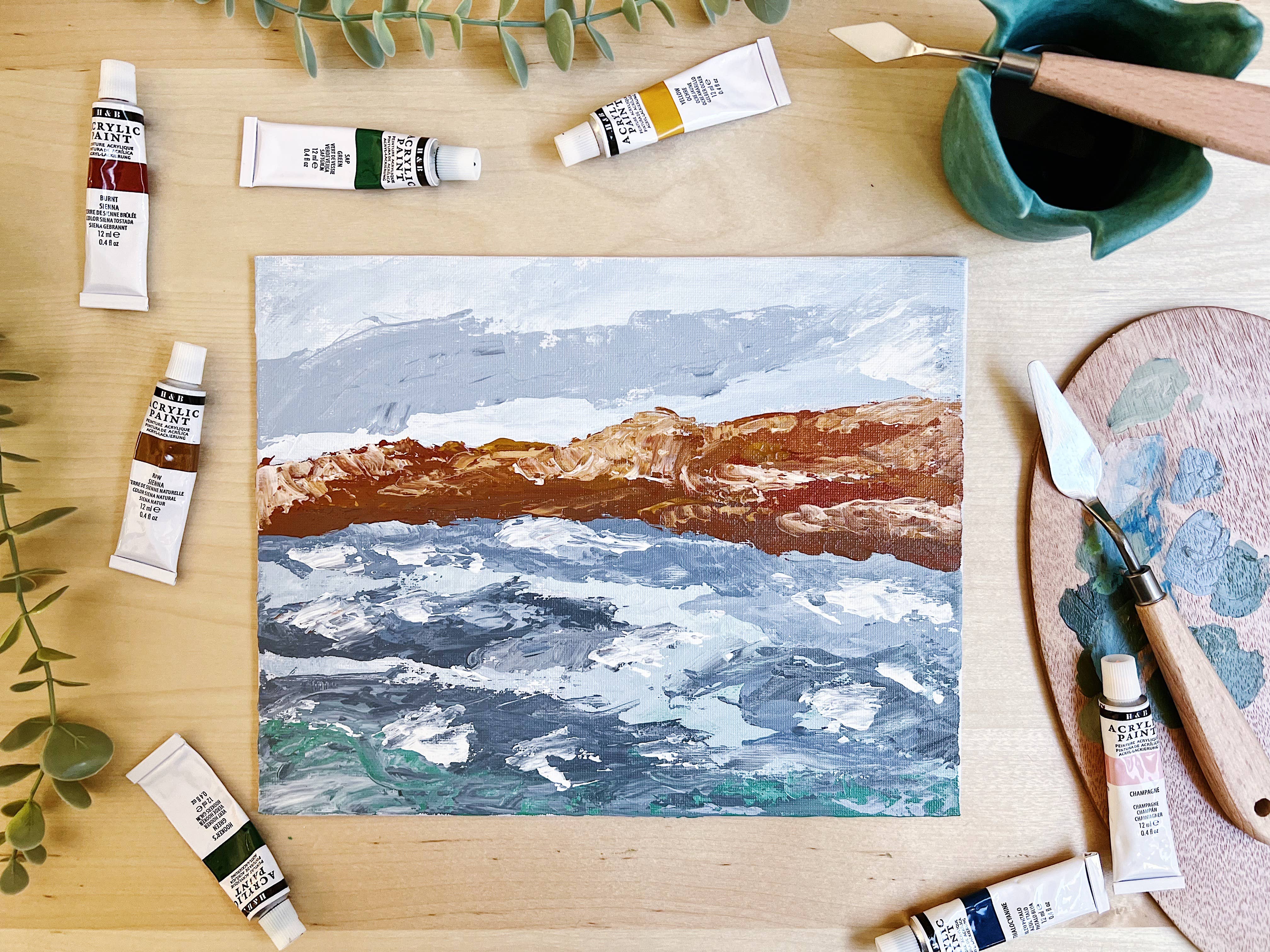 Coastal Cliffs: Palette Knife Painting Kit - Image 2