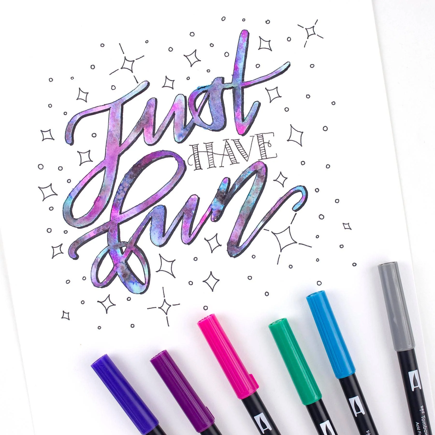 Dual Brush Pen Art Markers Galaxy 6-Pack - Image 7