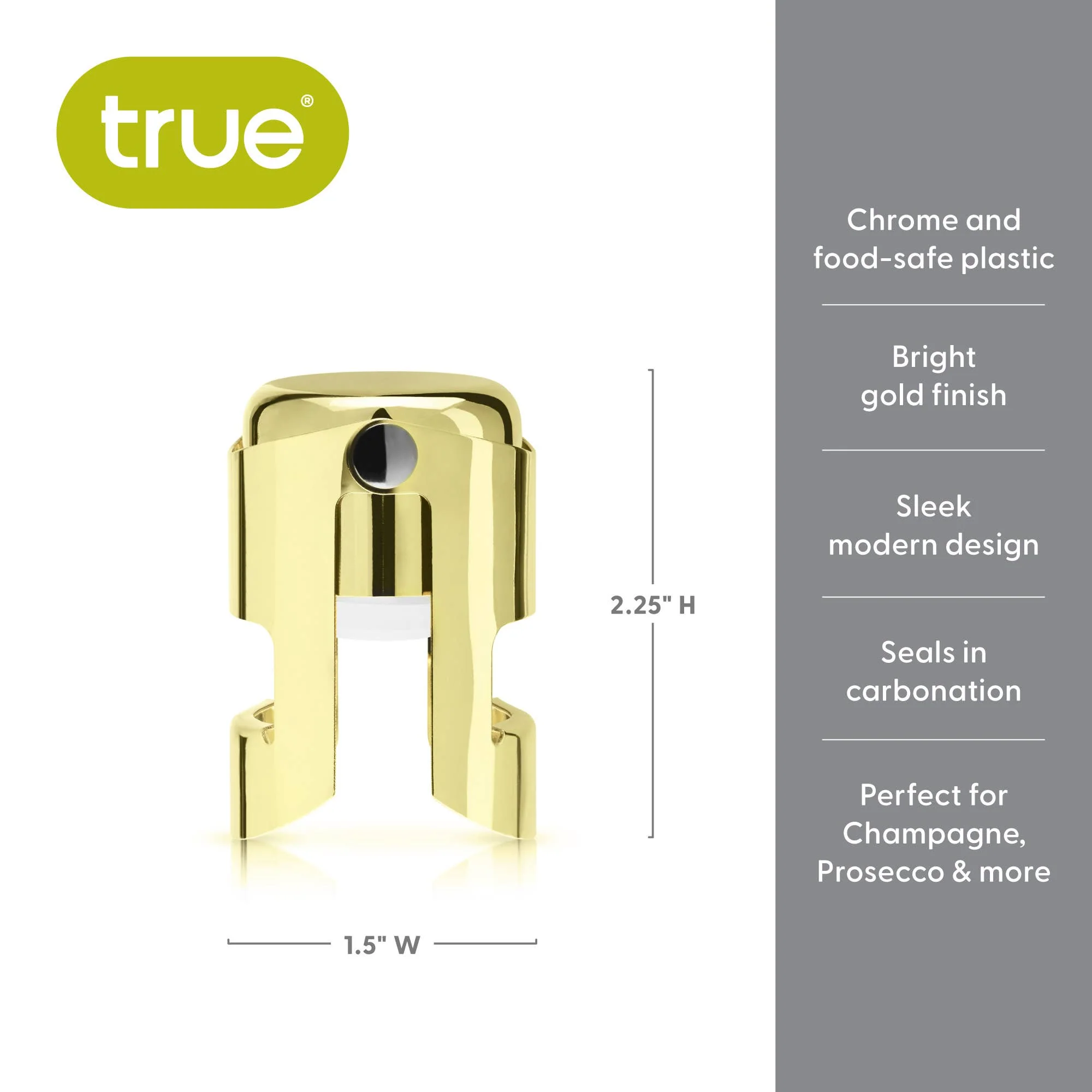 Fizz Chrome Champagne Stopper Silver - Image 12