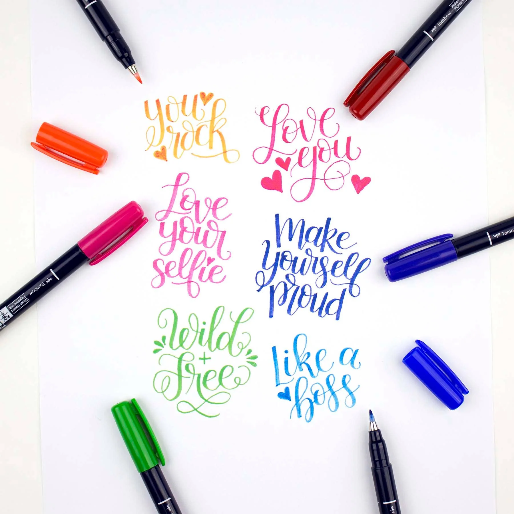 Fudenosuke Colors Calligraphy Brush Pens 10-Pack - Image 11