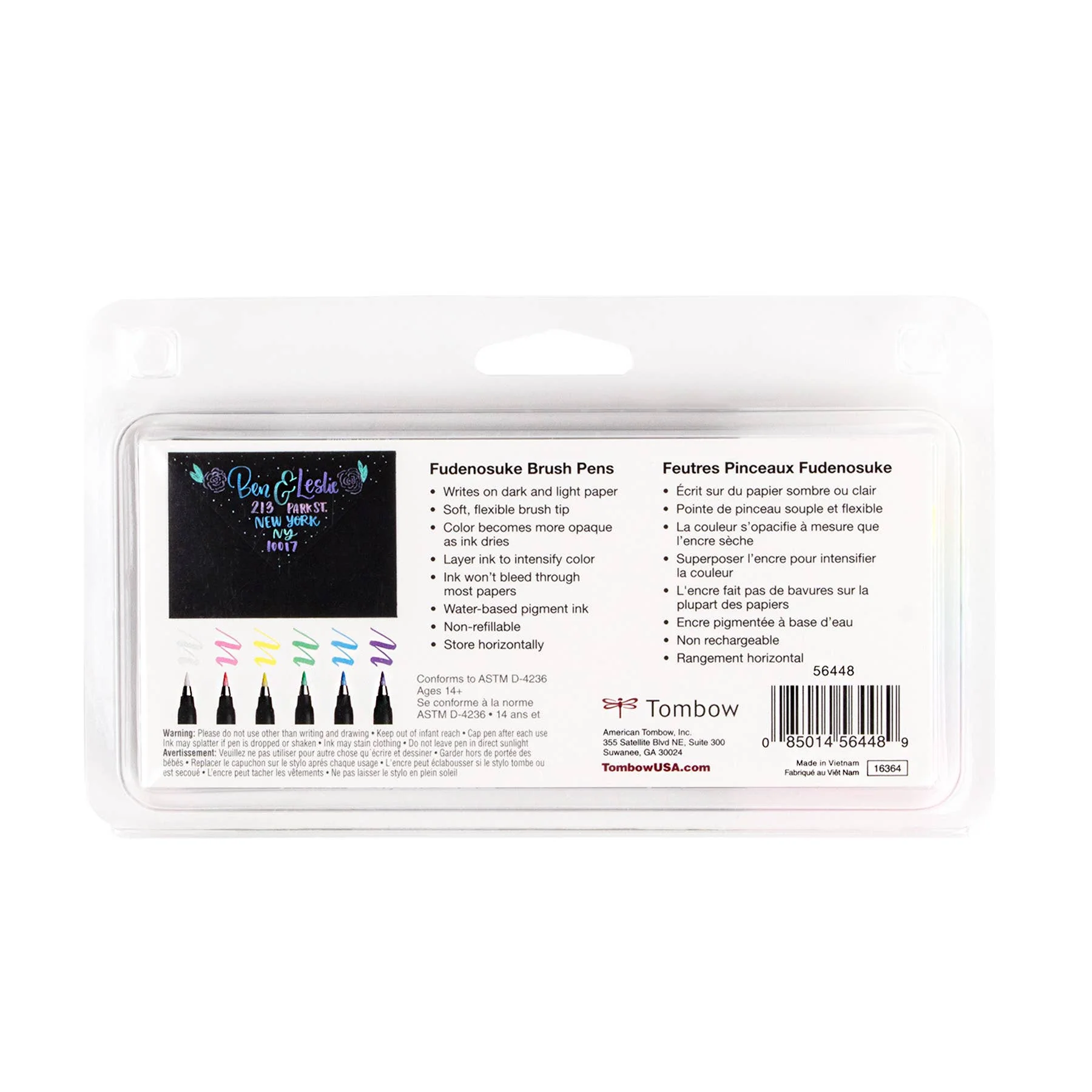 Fudenosuke Pastel Brush Pens, 6-Pack - Image 14