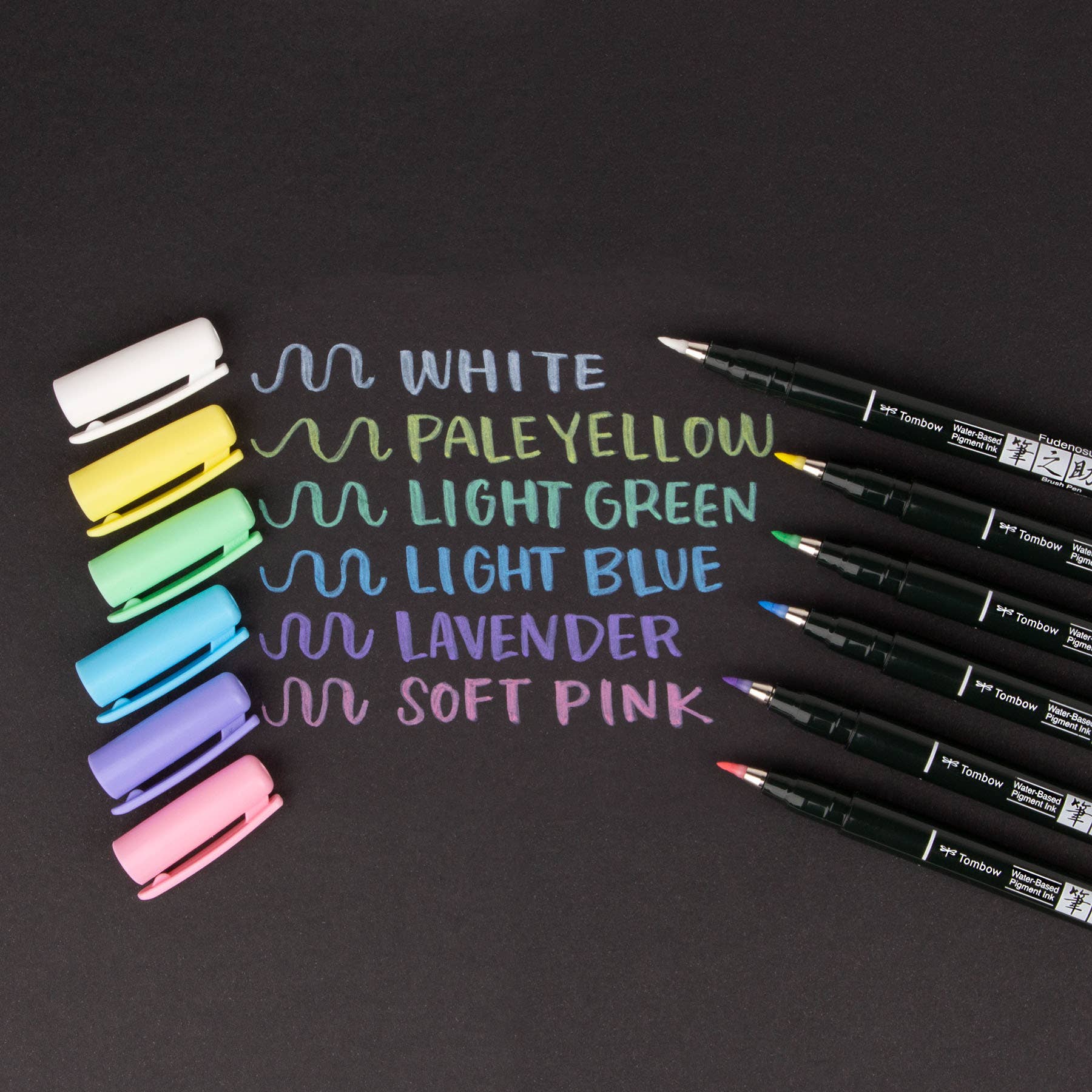 Fudenosuke Pastel Brush Pens, 6-Pack - Image 5