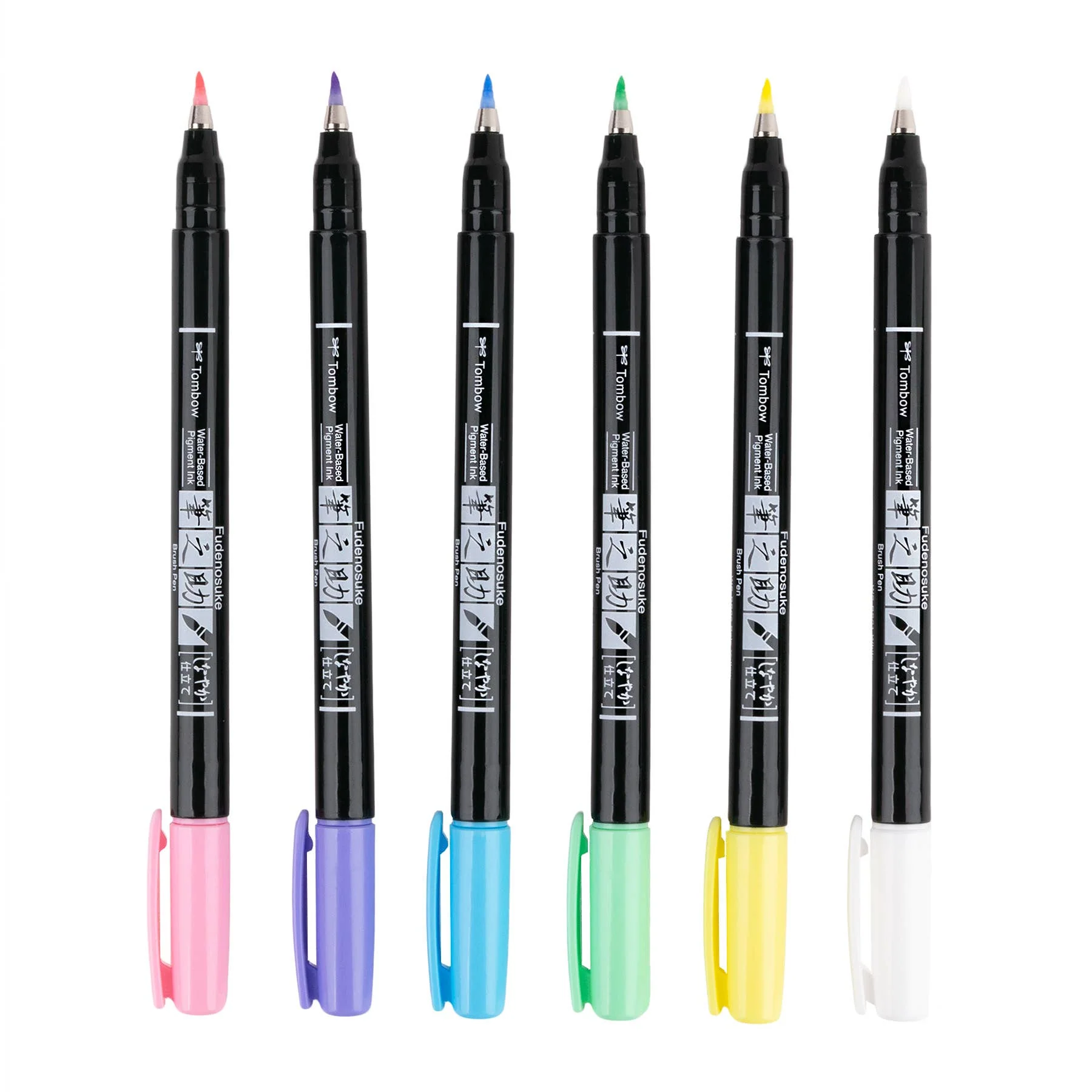 Fudenosuke Pastel Brush Pens, 6-Pack - Image 6