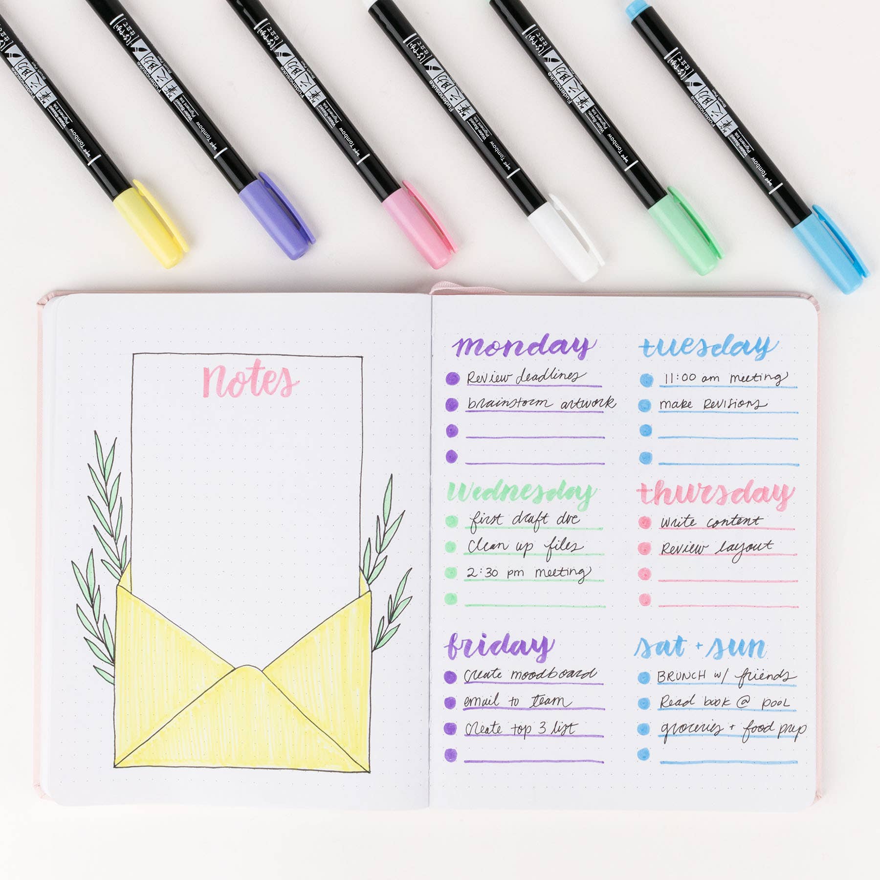 Fudenosuke Pastel Brush Pens, 6-Pack - Image 8
