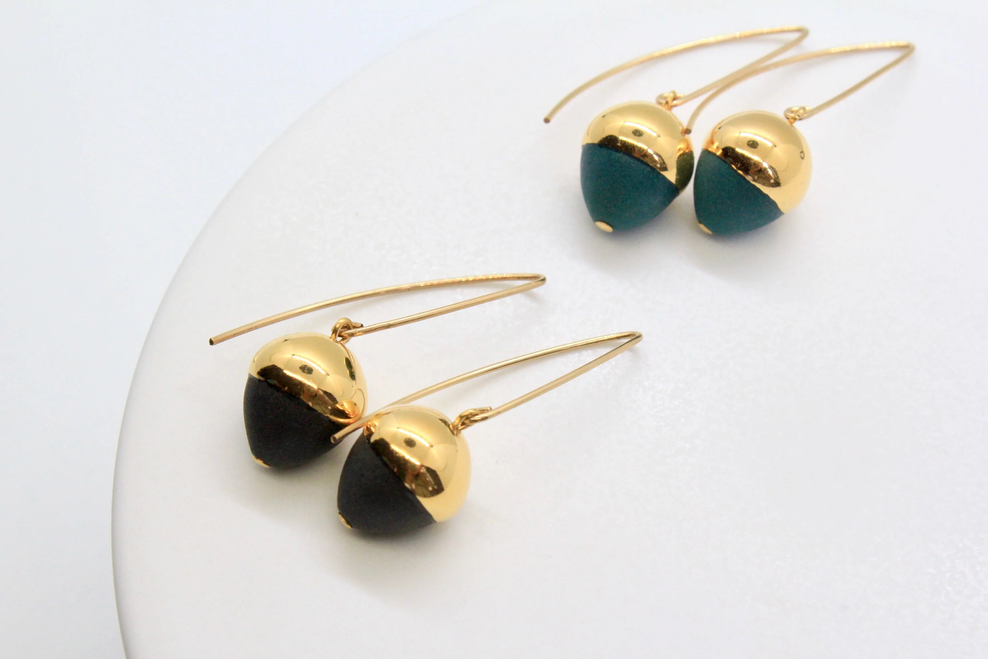 Gold Dipped Acorn Earrings - Image 4