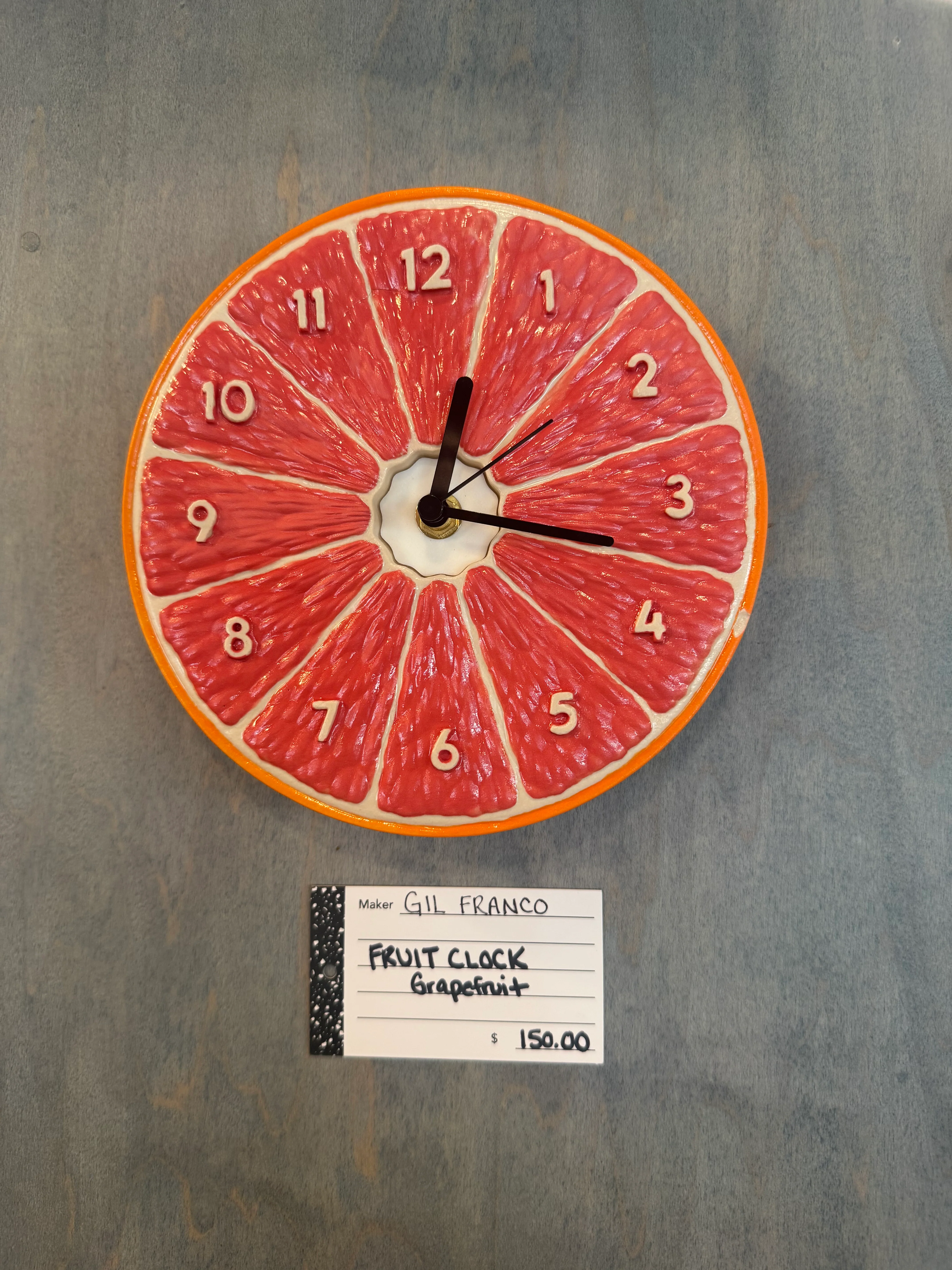 Grapefruit Clock By Gil Franco