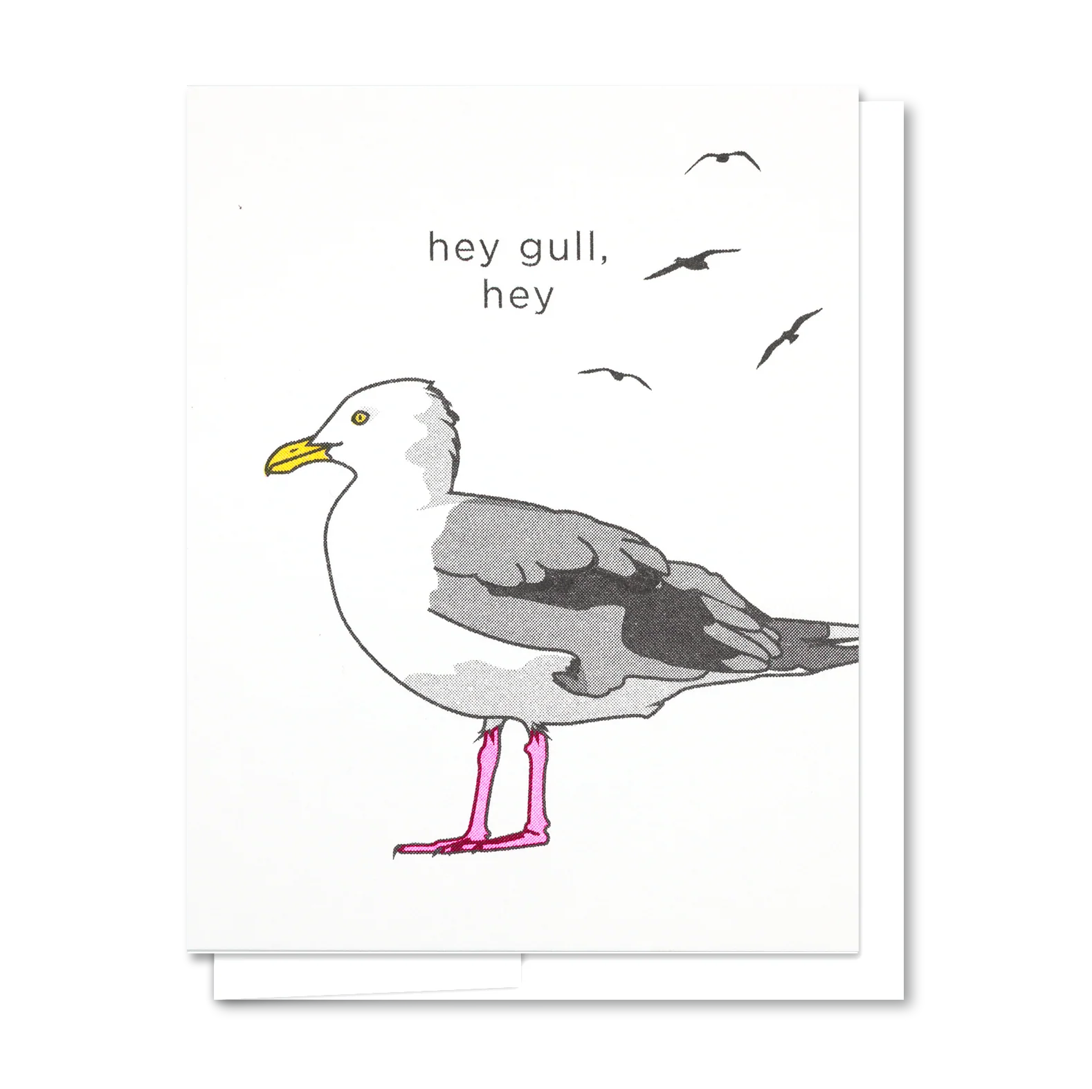 Hey Gull Hey - Risograph Funny Everyday Card