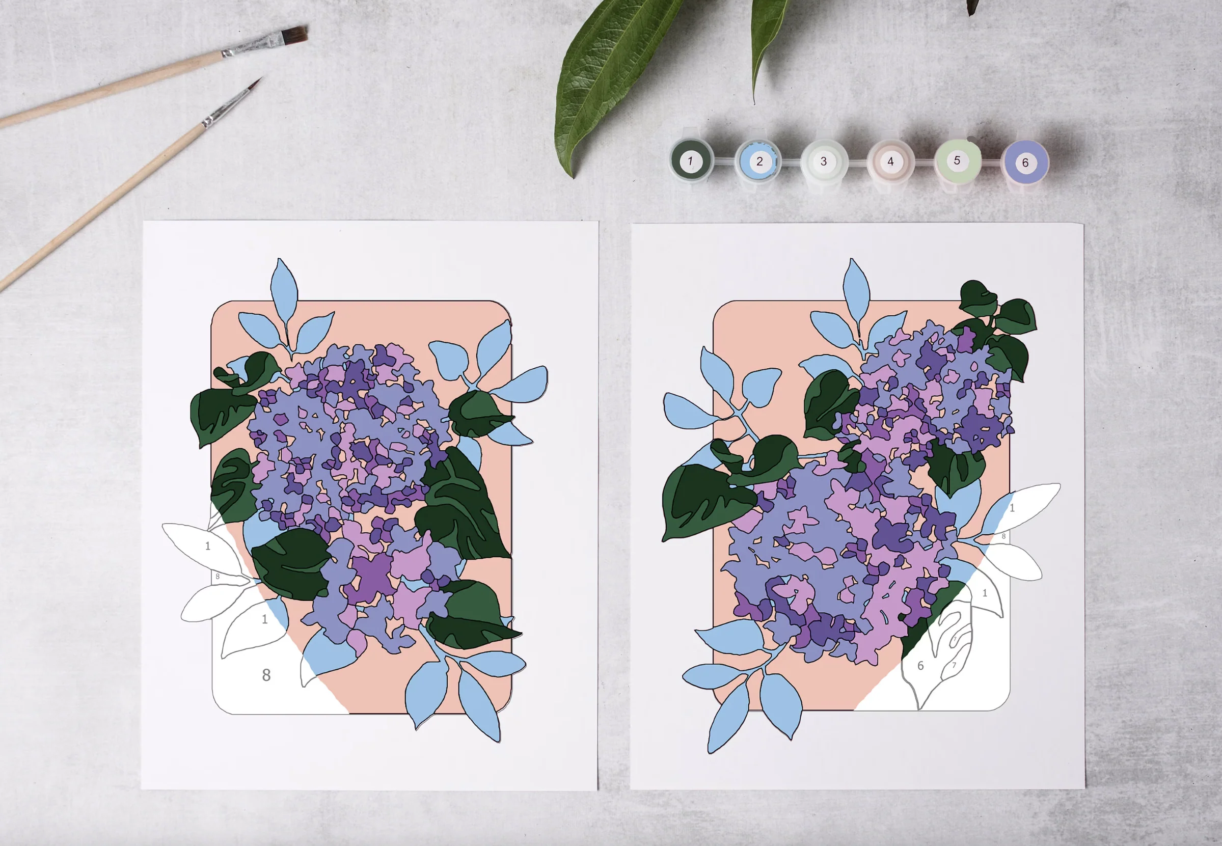 Hydrangea Garden Paint-By-Numbers Kit