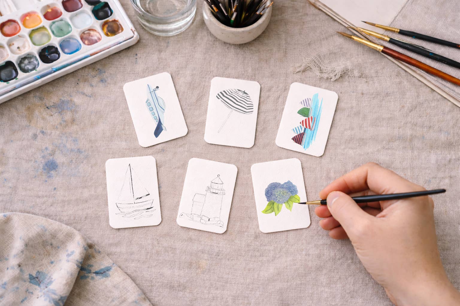 Paintable Watercolor Card Deck: Sea & Sail - Image 4
