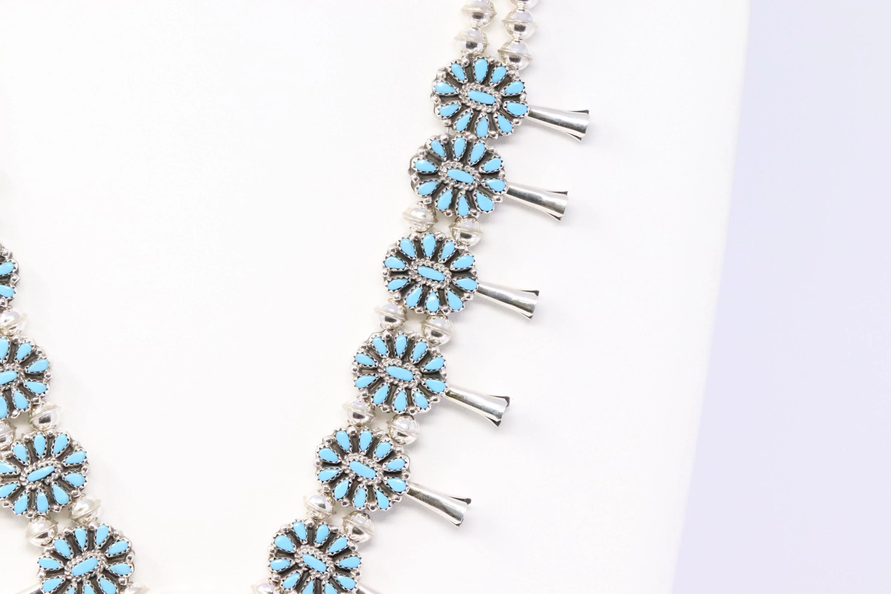 Reversible Native American Sterling Silver Turquoise Earring and Necklace Set - Image 8