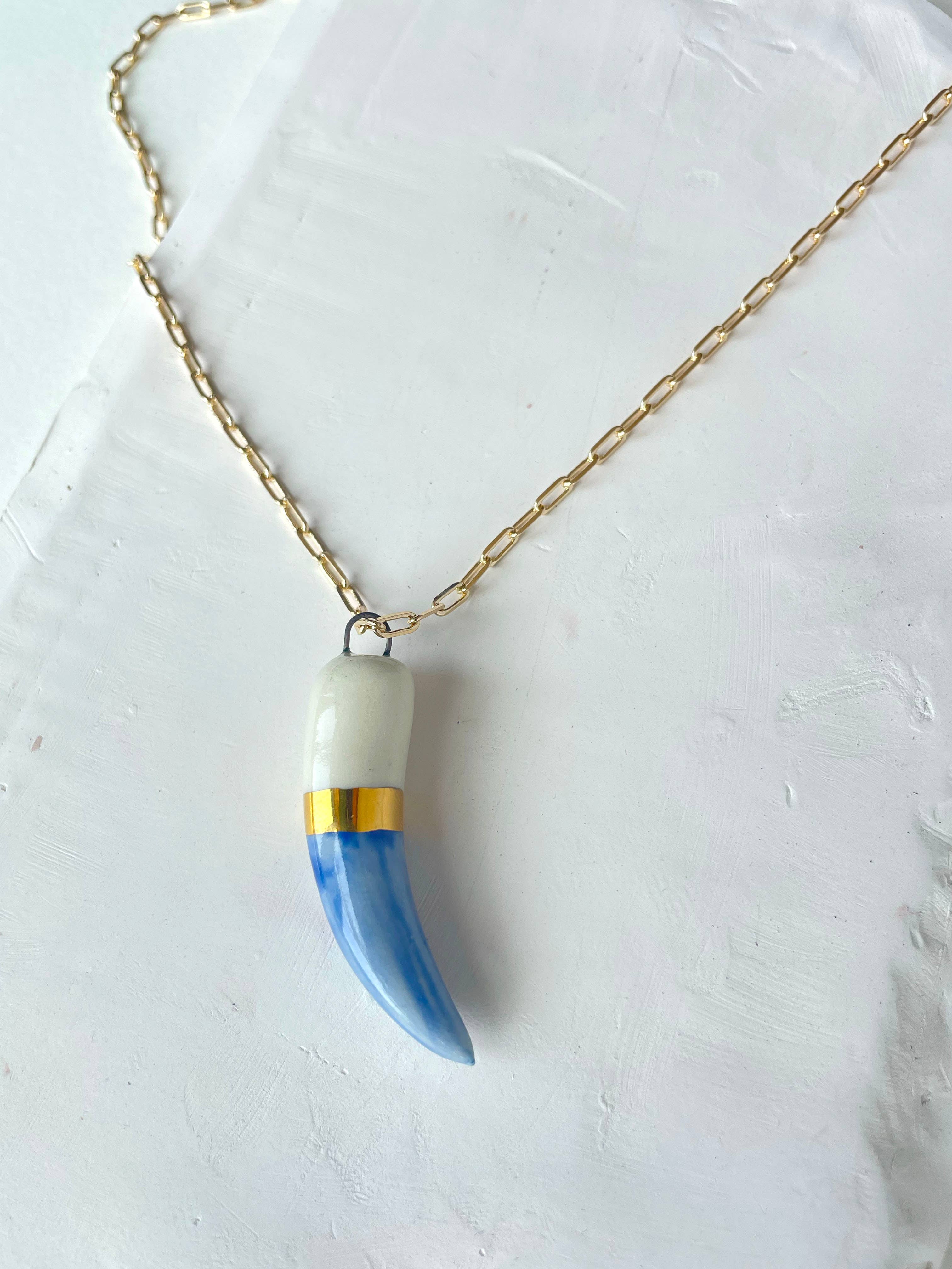 Shark tooth necklace: Gold - Image 10