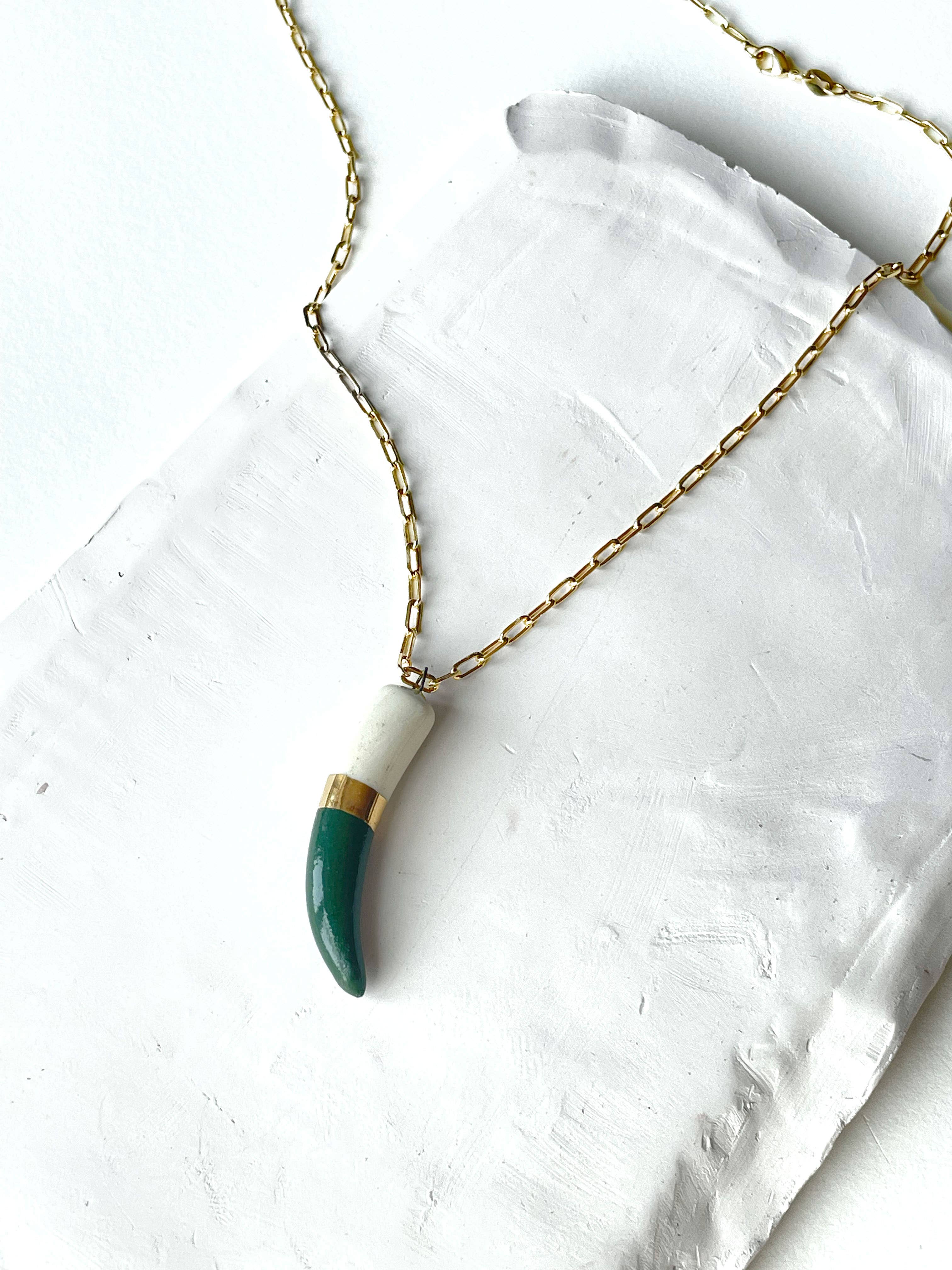 Shark tooth necklace: Gold - Image 11