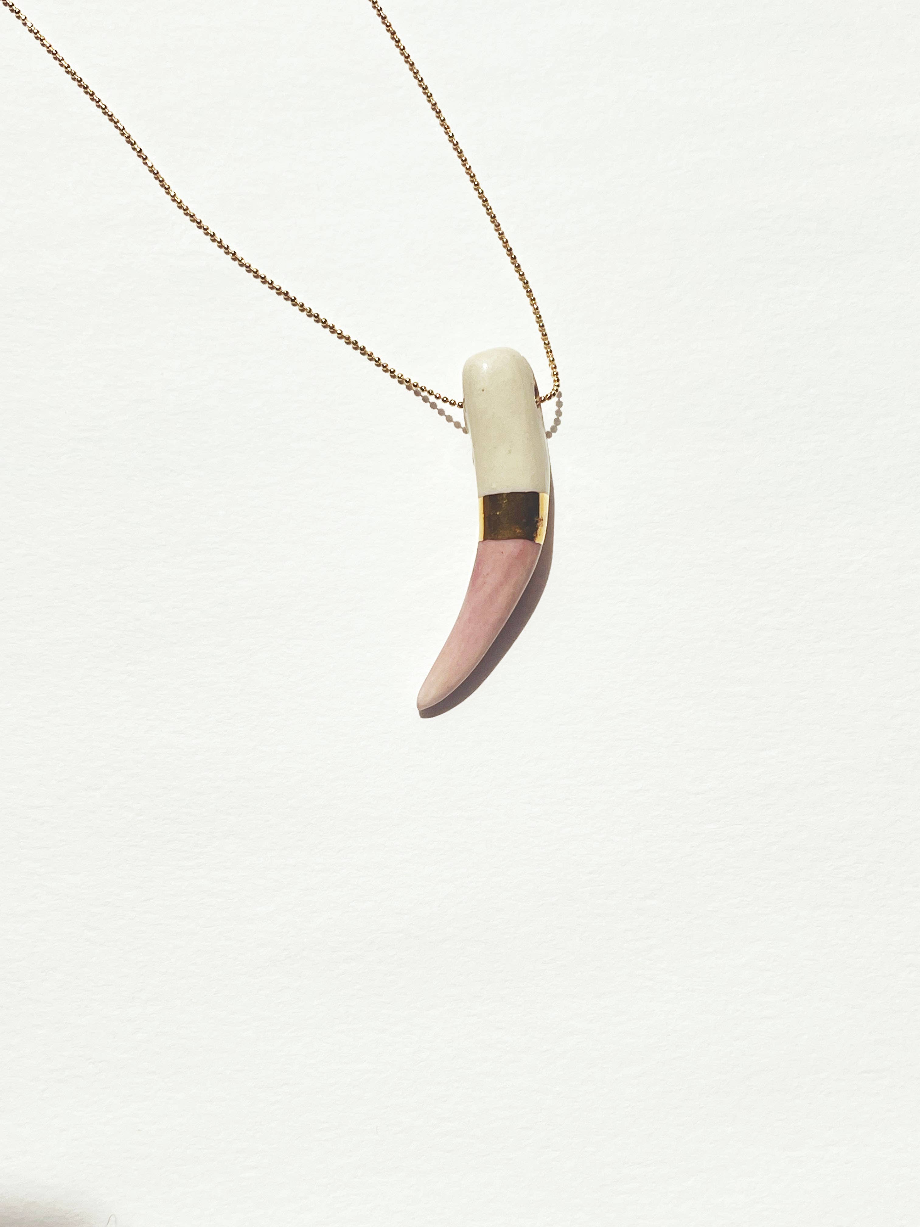 Shark tooth necklace: Gold - Image 7