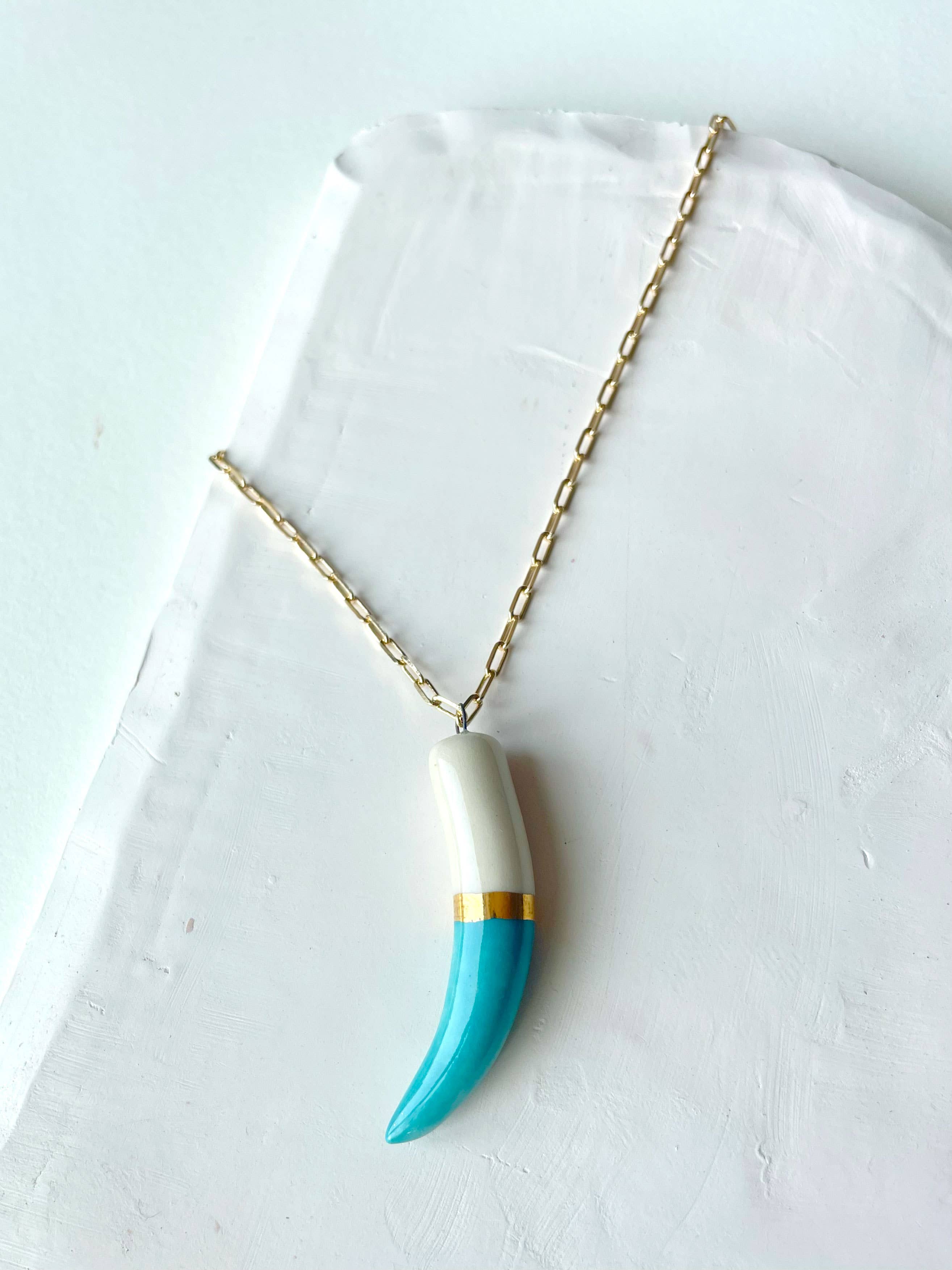 Shark tooth necklace: Gold - Image 9