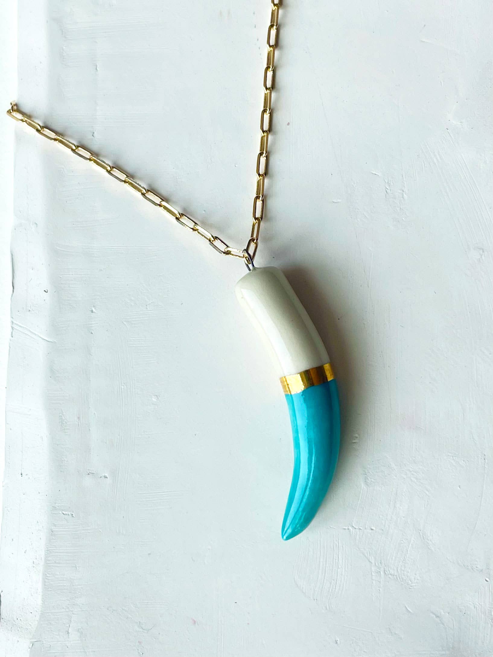 Shark tooth necklace: Navy - Image 3