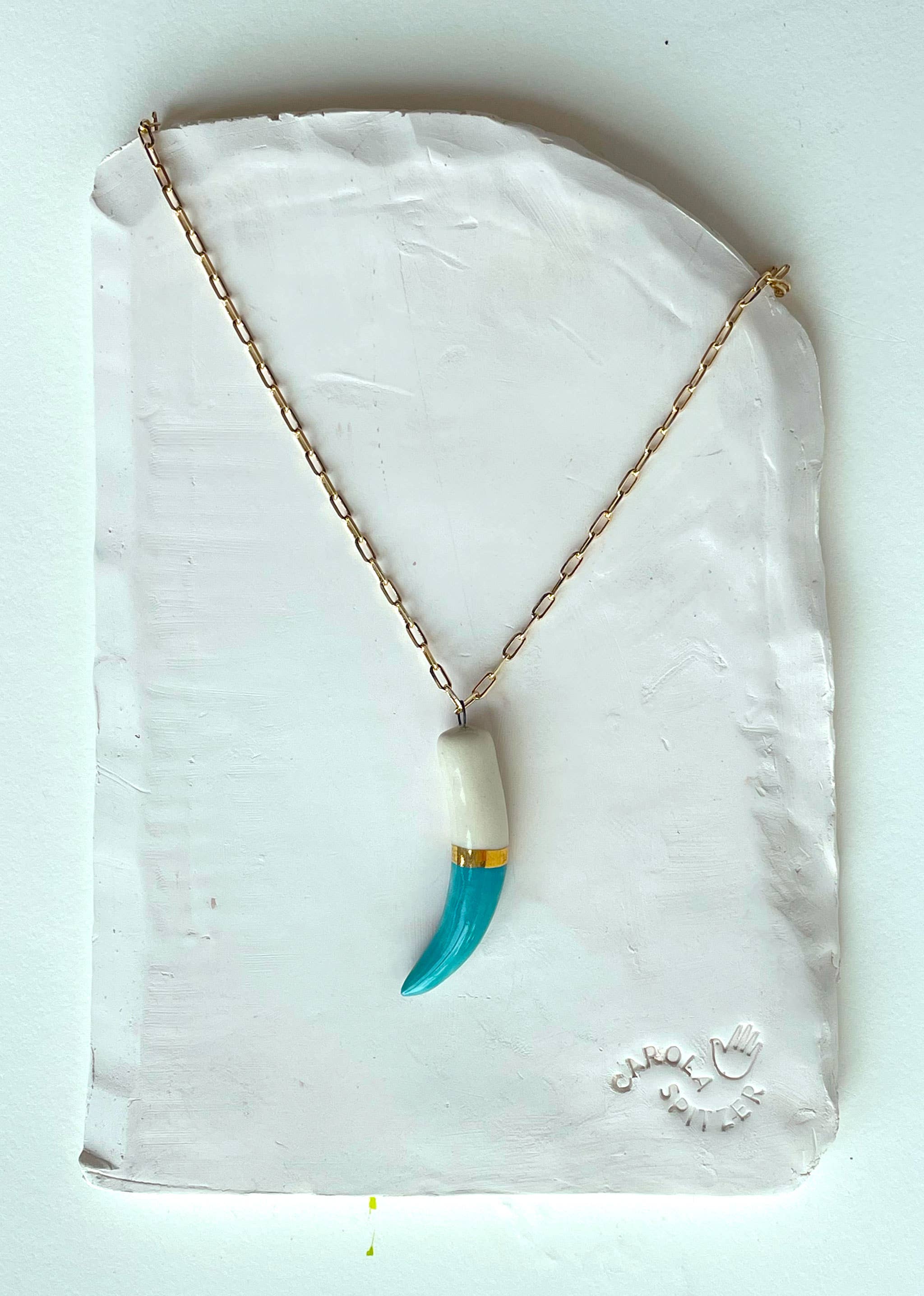Shark tooth necklace: Navy - Image 5