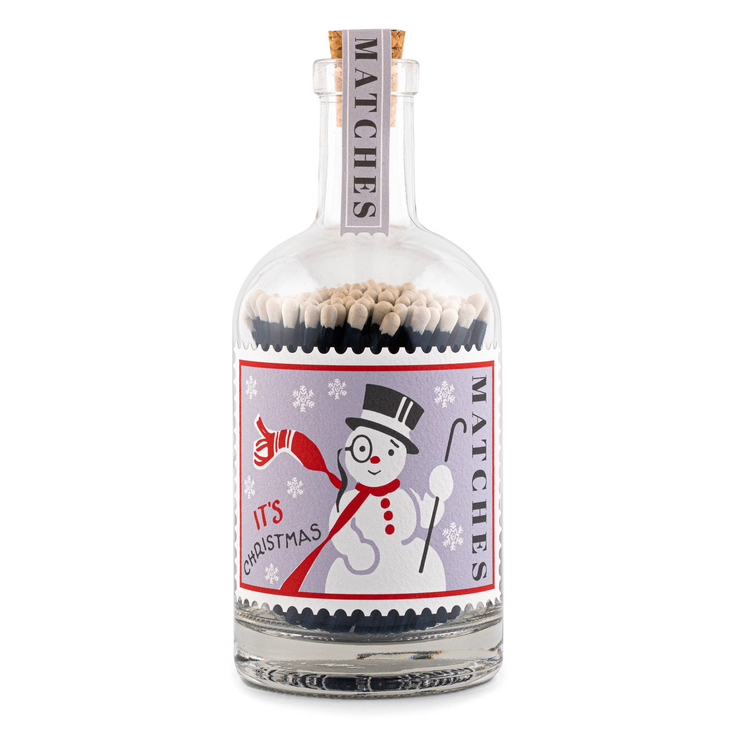 Snowman Glass Bottle Matches