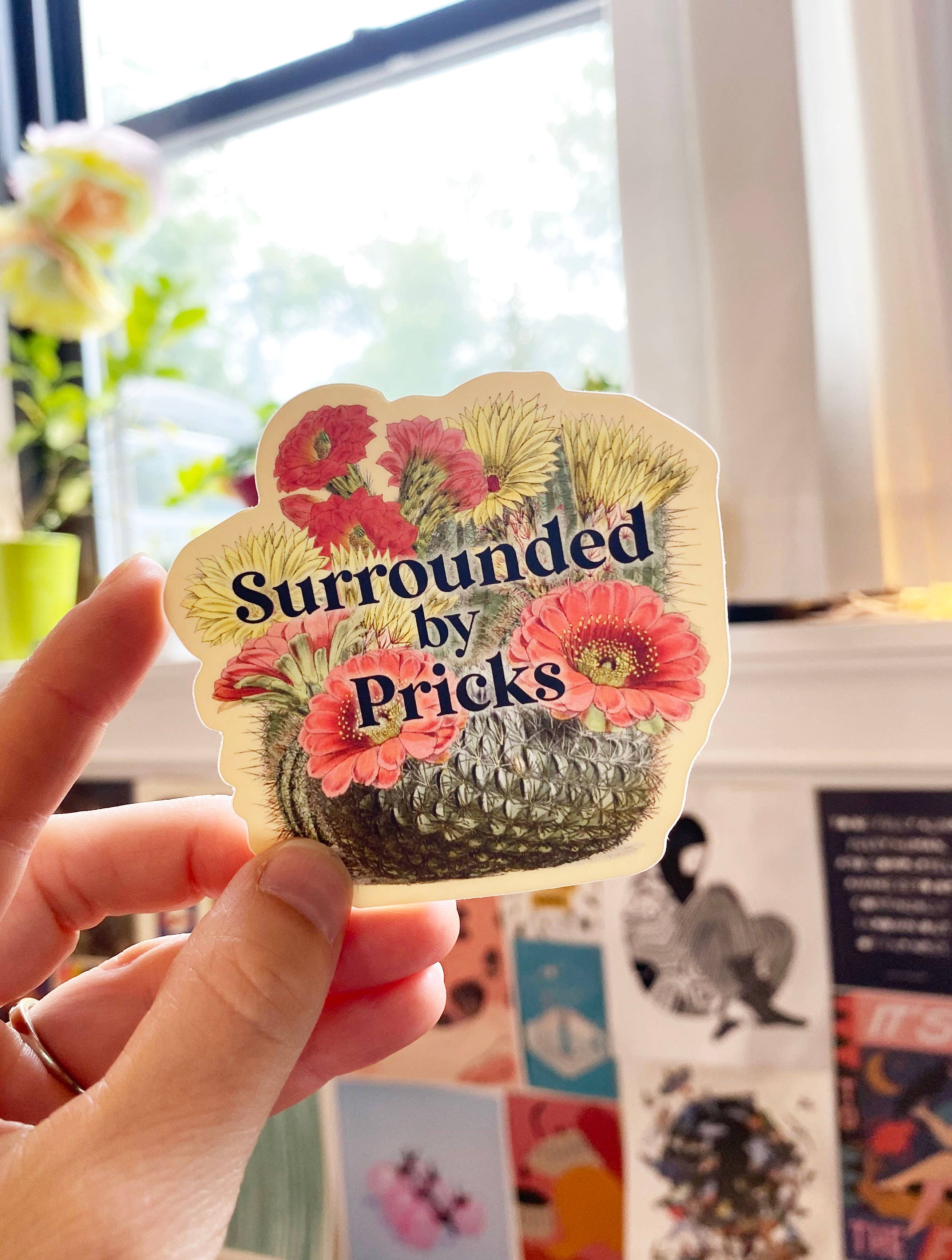 Surrounded by Pricks Sticker - Funny Cactus Decal - Image 4