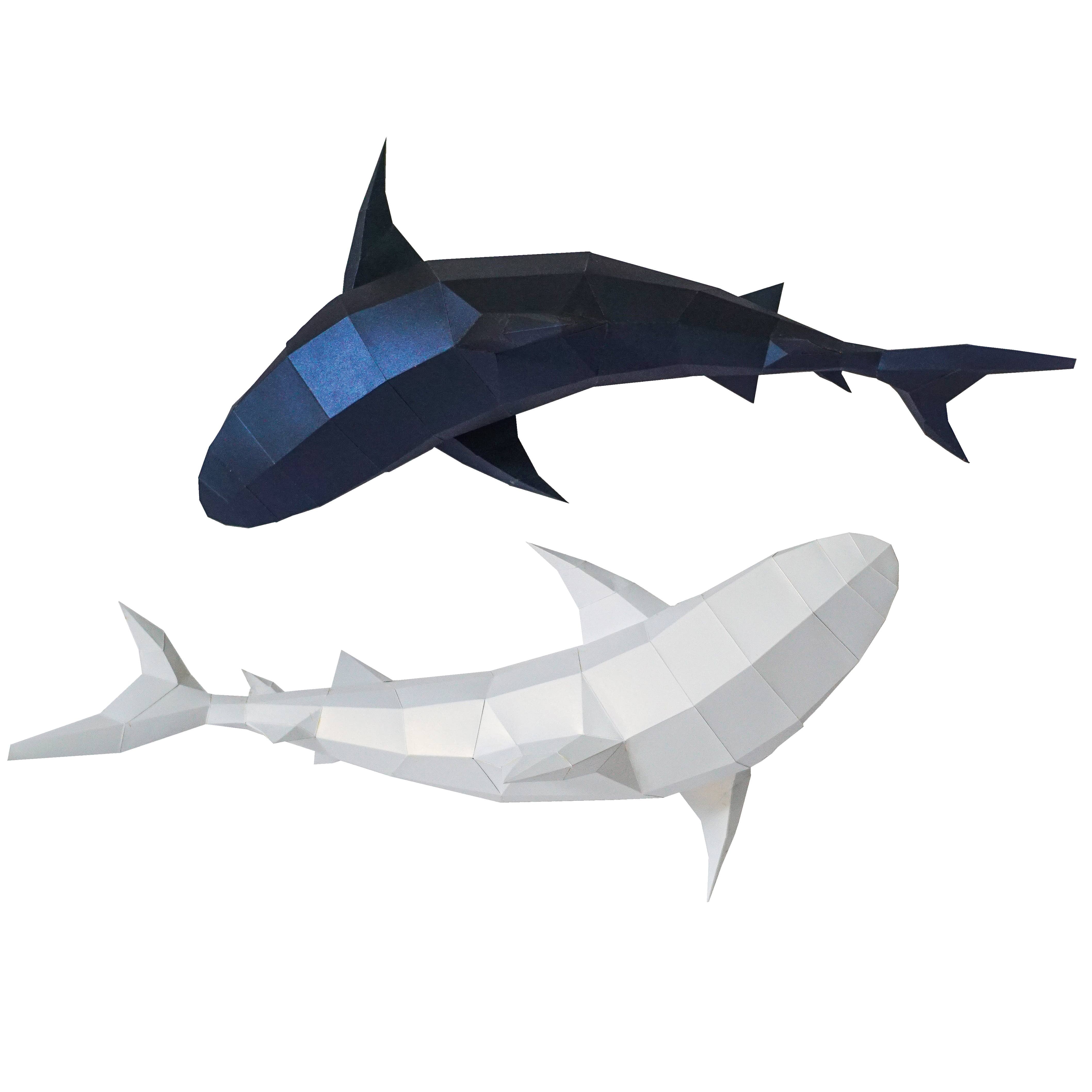 Tiger Sharks 3D PaperCraft Wall Art Origami Model - Image 2