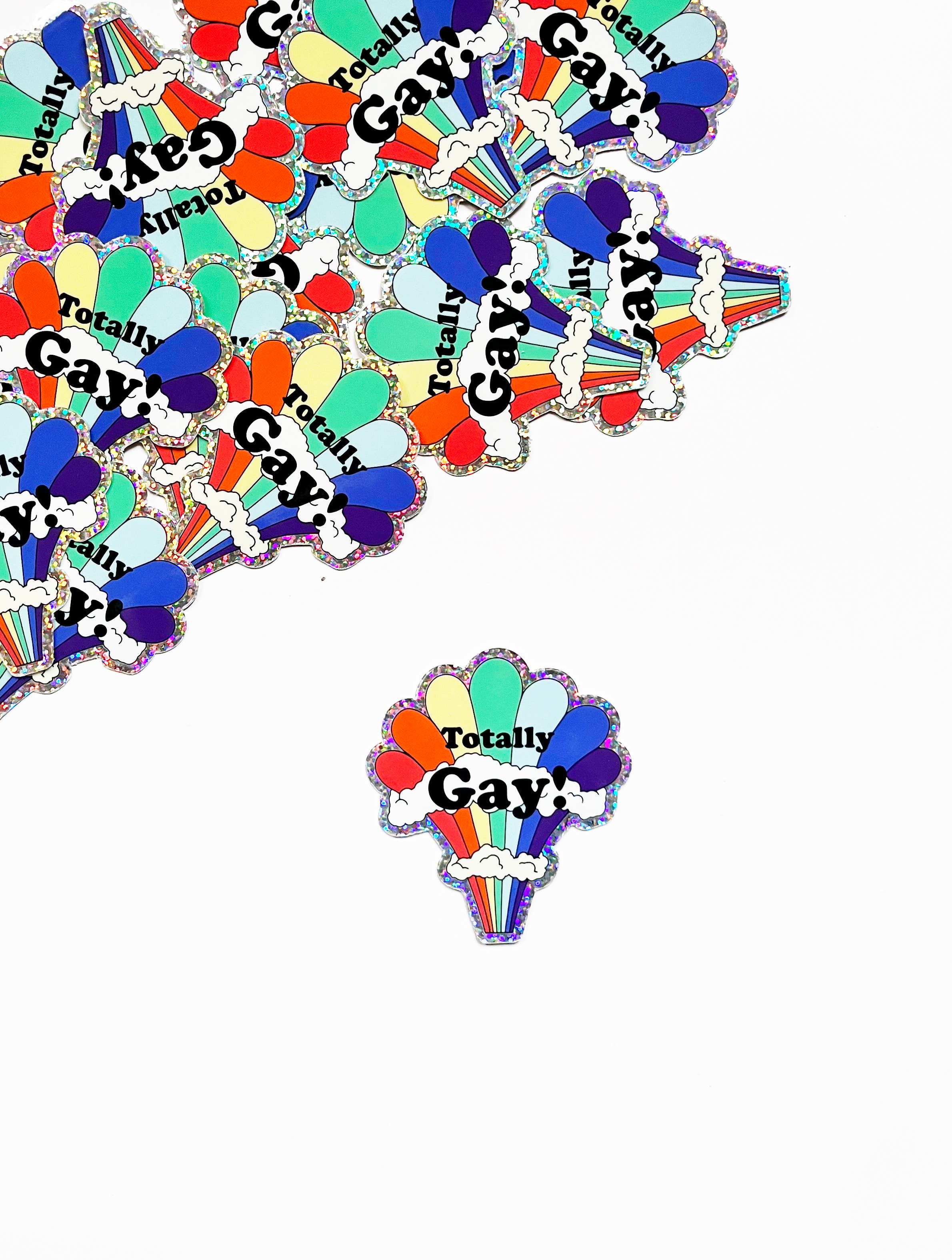 Totally Gay Glitter Sticker - Fun Rainbow Sticker - Image 4