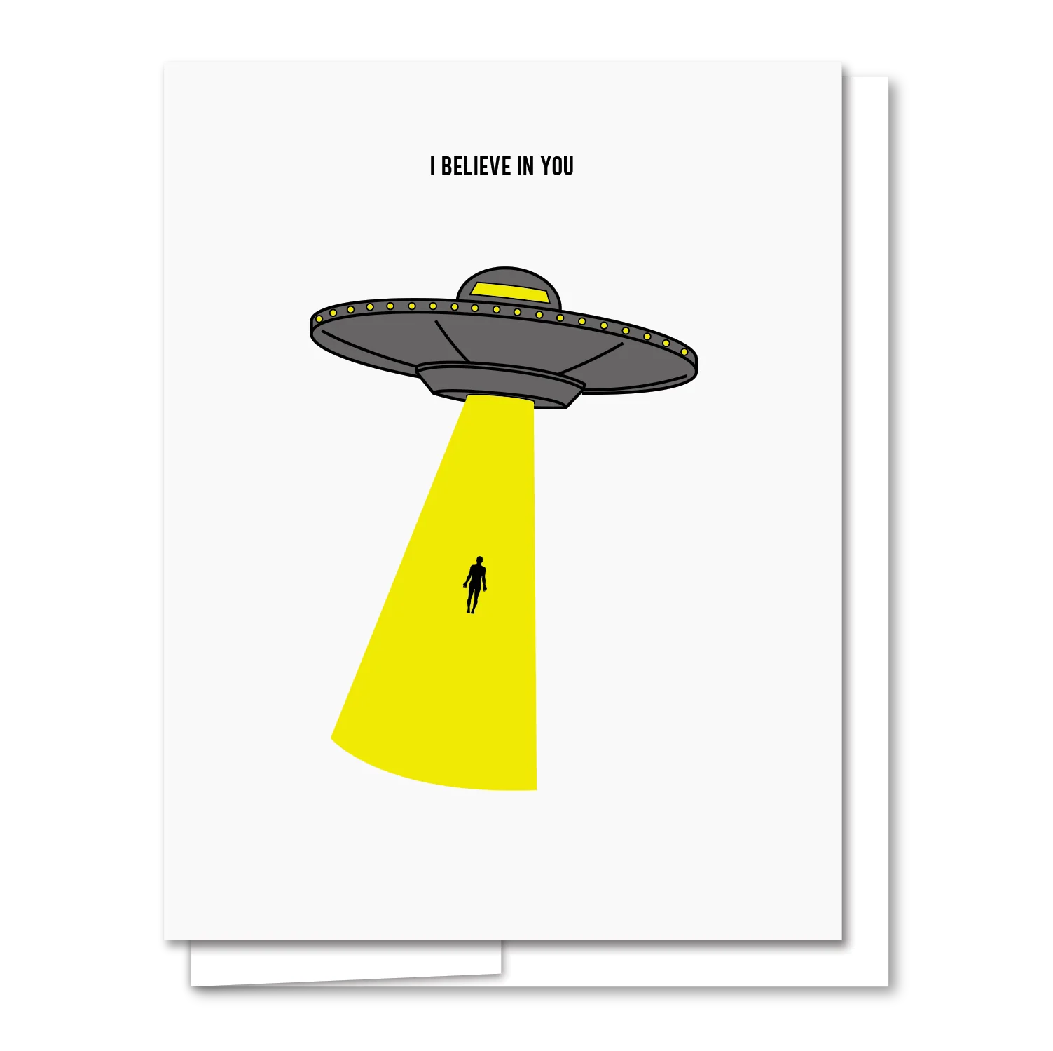 UFO - Letterpress Funny Everyday Card