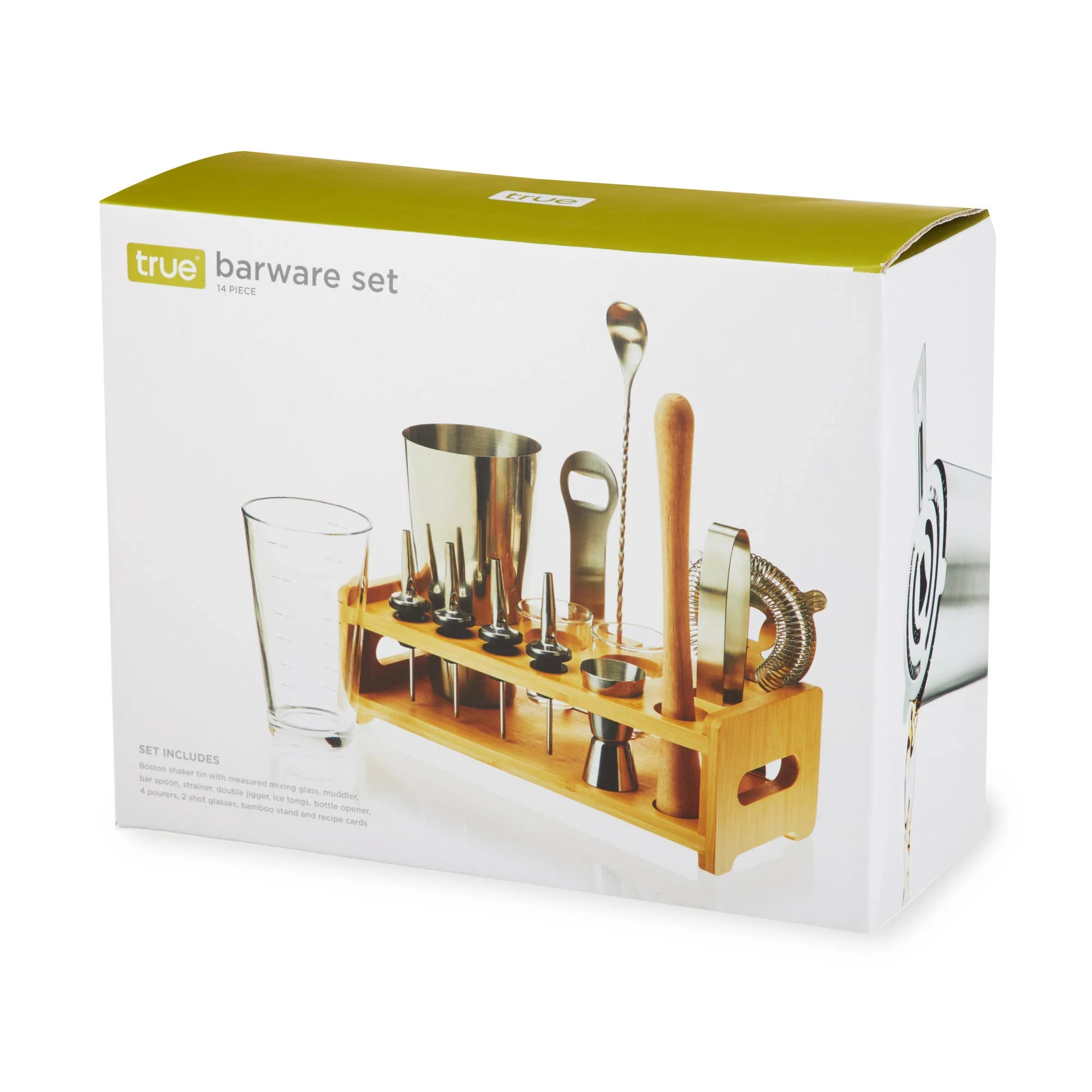 Ultimate Essential Bar Tool Set with Wooden Stand Set of 14 - Image 2