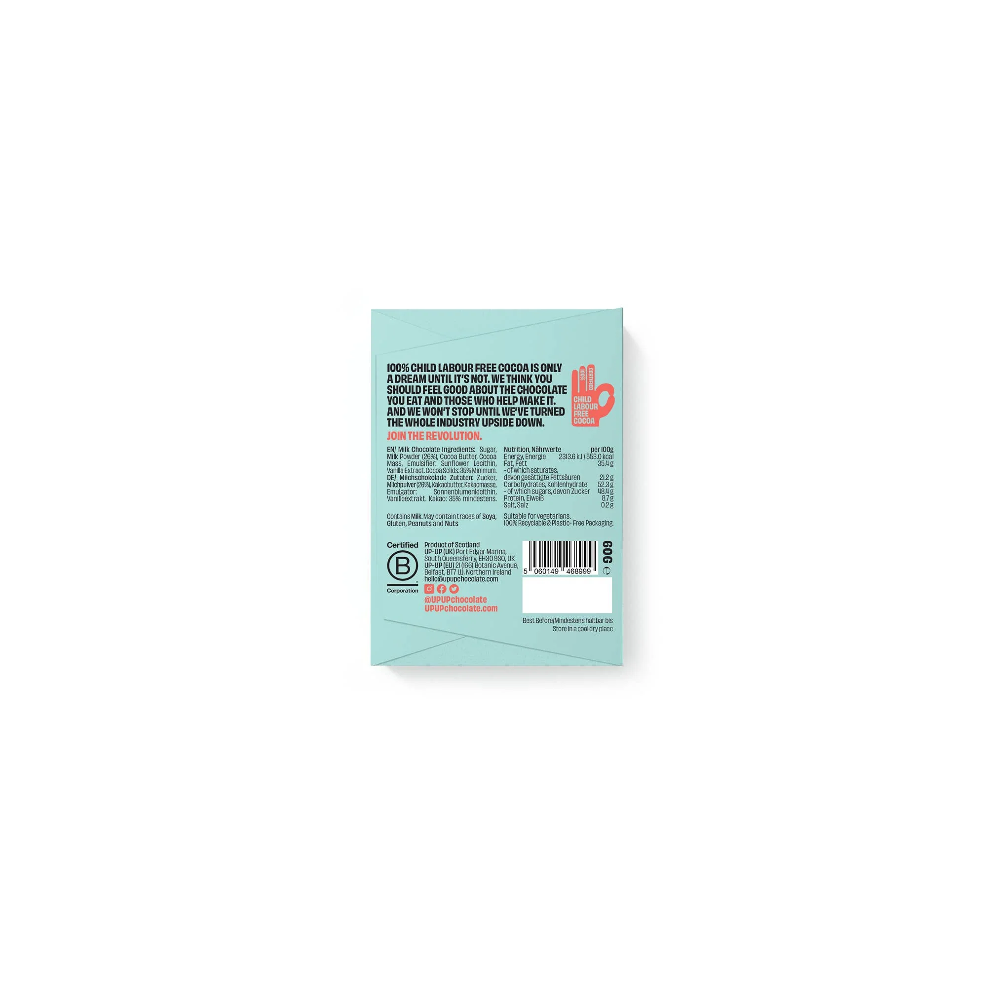 UP-UP Milk Chocolate Bar 60g | Ethical | High ROS - Image 3