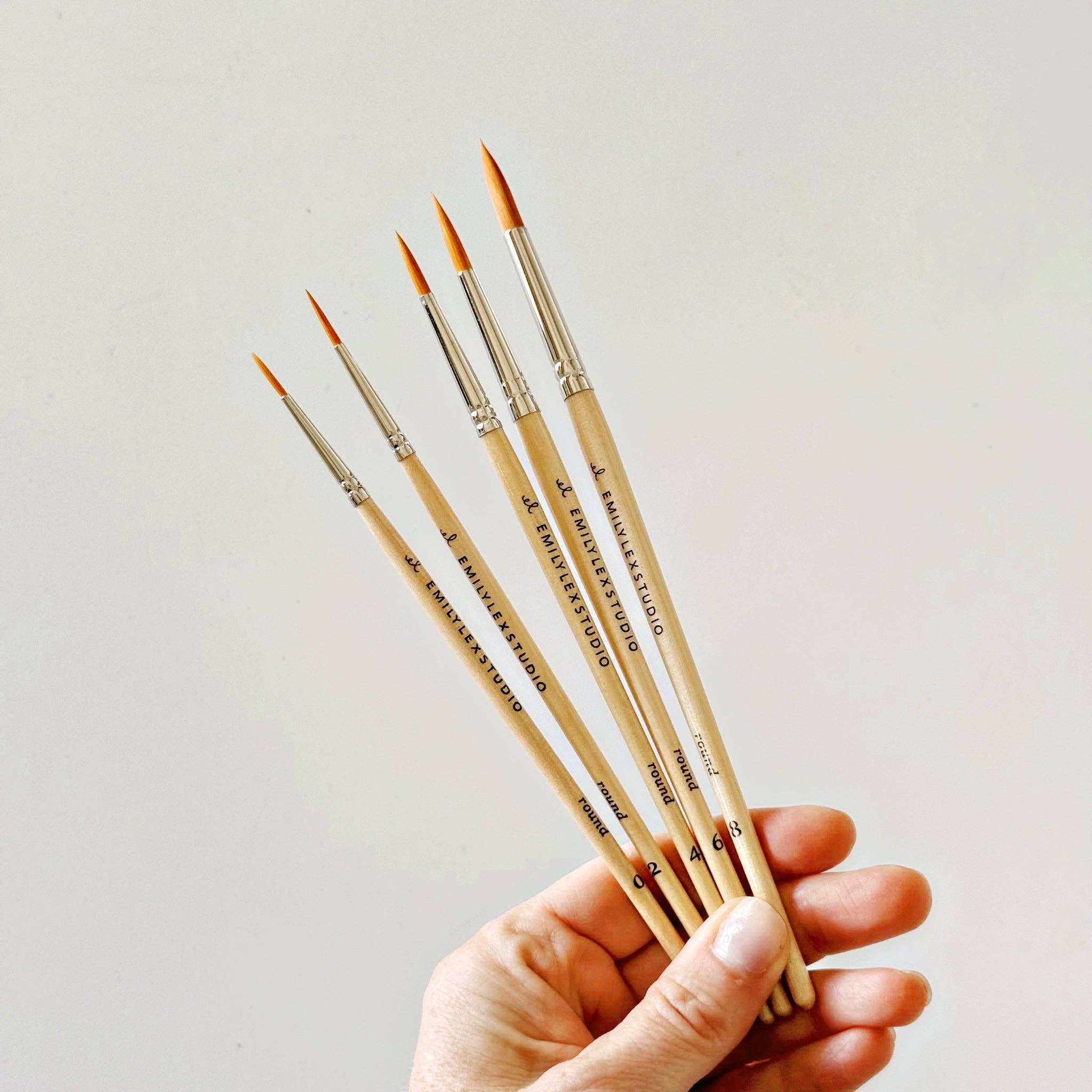 Watercolor Wood Paint Brushes Set of 5 - Image 2
